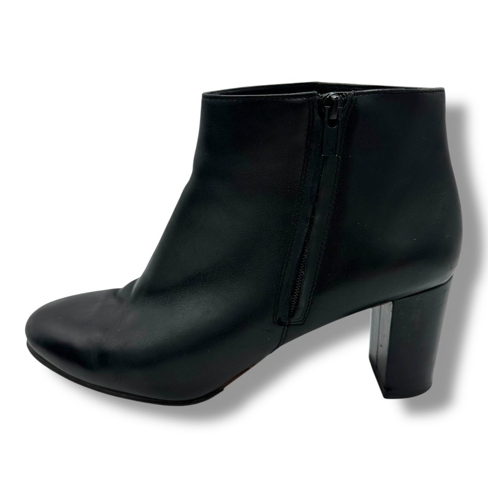 Loeffler Randall Womens Black Leather Block Heel Ankle Bootie Size 8.5 B